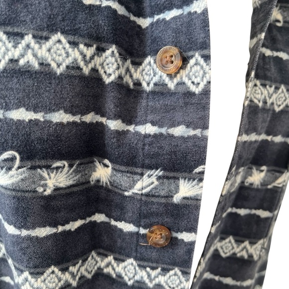 Woolrich blue flannel fishing lure print button down shirt Men’s M - Picture 7 of 13